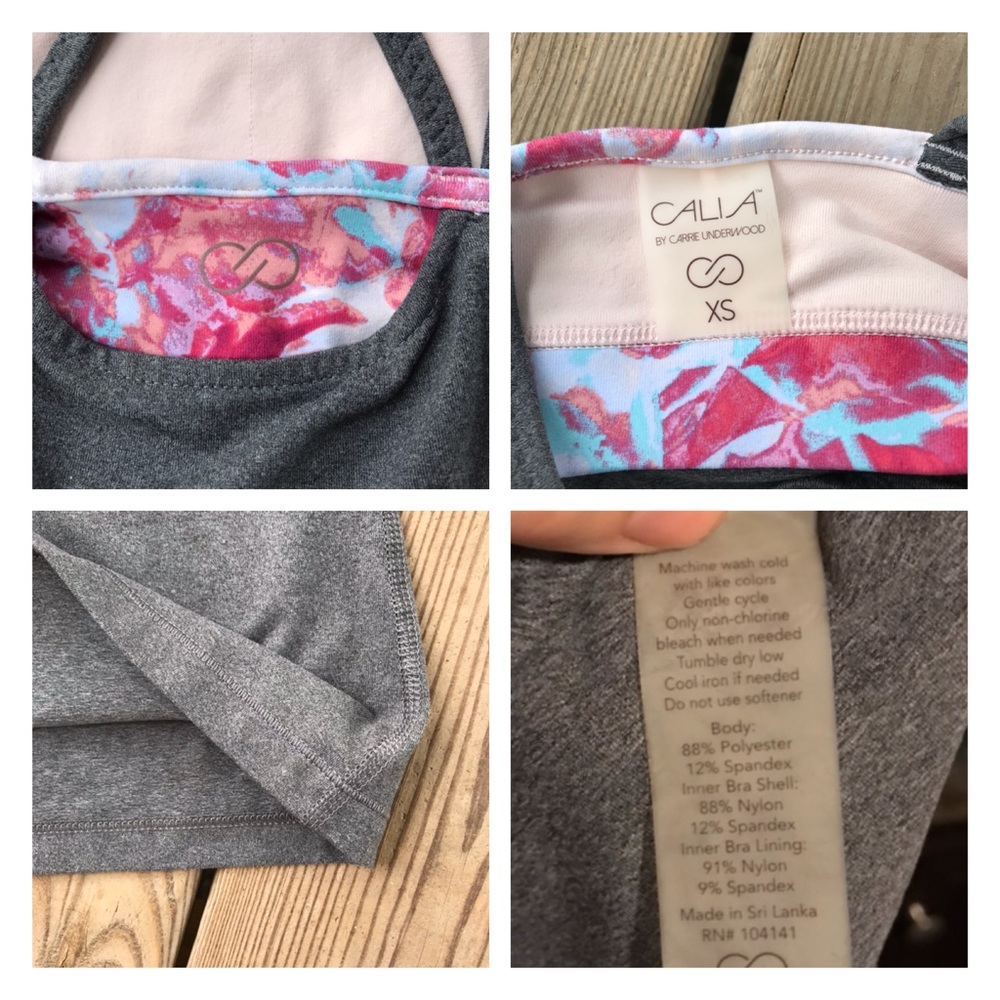 Calia Carrie Underwood Strappy Floral Bra Tank Top - Picture 6 of 8